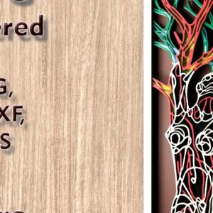 Intra απο ξύλο plywood  Χρώμα wenge 3mm-4mm πάχος - Αρχεία λέιζερ πολλαπλών επιπέδων 3D Girl Tree Δίασταση 6x9 cm INTRAFABR-95189297