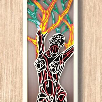 Intra απο ξύλο plywood Χρώμα wenge 3mm-4mm πάχος - Αρχεία λέιζερ πολλαπλών επιπέδων 3D Girl Tree Δίασταση 6x9 cm INTRAFABR-95189297 - Image 2