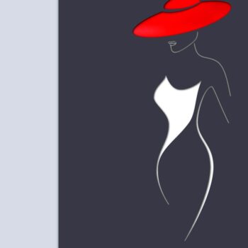 Intra απο ξύλο plywood  Χρώμα wenge 3mm-4mm πάχος - Κορίτσι με ένα κόκκινο καπέλο Δίασταση 30x20 cm INTRAFABR-95189337 - Image 1