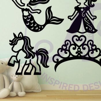 Intra απο ξύλο plywood Χρώμα wenge 3mm-4mm πάχος - Σχήμα κοπής λέιζερ σιλουέτας δωματίου για κορίτσια Δίασταση 30x20 cm INTRAFABR-95189503 - Image 2