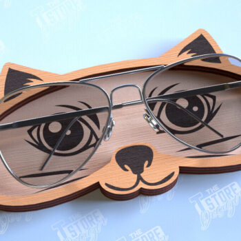 Intra απο ξύλο plywood Χρώμα wenge 3mm-4mm πάχος - θήκης γυαλιών | Πρόσωπο Ζώου Δίασταση 20x20 cm INTRAFABR-96744021 - Image 1