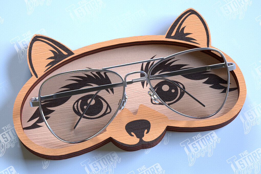 Intra απο ξύλο plywood  Χρώμα wenge 3mm-4mm πάχος - θήκης γυαλιών | Πρόσωπο Ζώου Δίασταση 20x20 cm INTRAFABR-118822477