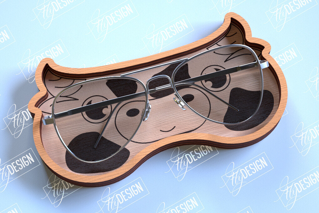 Intra απο ξύλο plywood  Χρώμα wenge 3mm-4mm πάχος - θήκης γυαλιών | Πρόσωπο αγελάδας |CNC Δίασταση 20x20 cm INTRAFABR-118476631