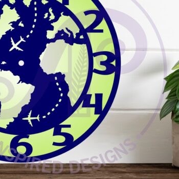 Intra απο ξύλο plywood  Χρώμα wenge 3mm-4mm πάχος - Globe Wall Clock Files , Δίασταση 30x20 cm INTRAFABR-97203185 - Image 3