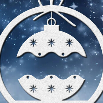 Intra απο ξύλο plywood  Χρώμα wenge 3mm-4mm πάχος - Glowforge Christmas Δίασταση 20x25 cm INTRAFABR-91010854 - Image 1