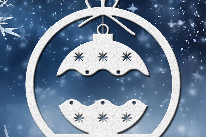 Intra απο ξύλο plywood  Χρώμα wenge 3mm-4mm πάχος - Glowforge Christmas Δίασταση 20x25 cm INTRAFABR-91010854