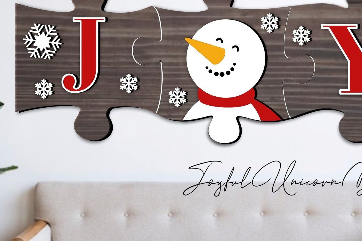 Intra απο ξύλο plywood  Χρώμα wenge 3mm-4mm πάχος - Χριστουγεννιάτικο παζλ τοίχου Glowforge Δίασταση 18x45 cm INTRAFABR-119076914