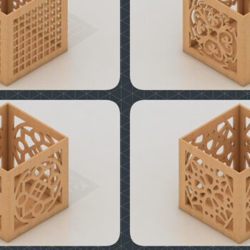 Intra απο ξύλο plywood  Χρώμα wenge 3mm-4mm πάχος - Κουτιά λέιζερ Glowforge με μοτίβο 196 Δίασταση 30x20 cm INTRAFABR-119076570 - Image 1