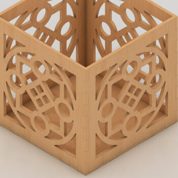 Intra απο ξύλο plywood  Χρώμα wenge 3mm-4mm πάχος - Κουτιά λέιζερ Glowforge με μοτίβο 196 Δίασταση 30x20 cm INTRAFABR-119076570 - Image 4