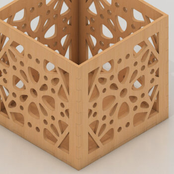 Intra απο ξύλο plywood  Χρώμα wenge 3mm-4mm πάχος - Κουτιά λέιζερ Glowforge με μοτίβο 196 Δίασταση 30x20 cm INTRAFABR-119076570 - Image 5