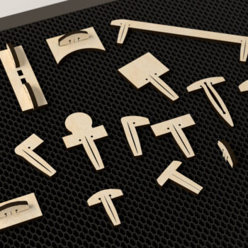 Intra απο ξύλο plywood  Χρώμα wenge 3mm-4mm πάχος - Glowforge Pins Pack - με λέιζερ Δίασταση 30x20 cm INTRAFABR-119076868 - Image 1