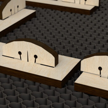 Intra απο ξύλο plywood  Χρώμα wenge 3mm-4mm πάχος - Glowforge Pins Pack - με λέιζερ Δίασταση 30x20 cm INTRAFABR-119076868 - Image 2