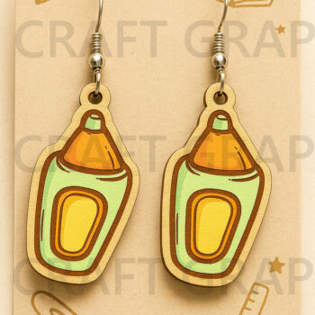 Intra απο ξύλο plywood  Χρώμα wenge 3mm-4mm πάχος - Σκουλαρίκια για μπουκάλι κόλλας – Art Class Δίασταση 3x3 cm INTRAFABR-95600476 - Image 1