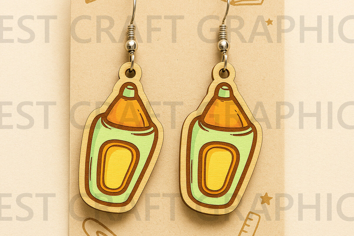 Intra απο ξύλο plywood  Χρώμα wenge 3mm-4mm πάχος - Σκουλαρίκια για μπουκάλι κόλλας – Art Class Δίασταση 3x3 cm INTRAFABR-95600476