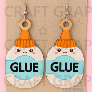 Intra απο ξύλο plywood  Χρώμα wenge 3mm-4mm πάχος - Σκουλαρίκια για μπουκάλι κόλλας – School Craft Δίασταση 3x3 cm INTRAFABR-7617783