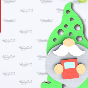 Intra απο ξύλο plywood  Χρώμα wenge 3mm-4mm πάχος - Gnome Επιστροφή στο σχολείο Δίσκος βαθμίδας κοπής με λέιζερ Δίασταση 30x20 cm INTRAFABR-119138201 - Image 1