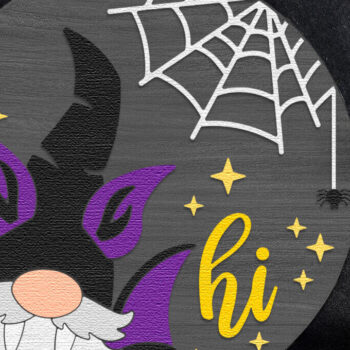 Intra απο ξύλο plywood  Χρώμα wenge 3mm-4mm πάχος - Gnome Bat , Halloween Door Sign DXF Δίασταση 4x4 cm INTRAFABR-119138268 - Image 1