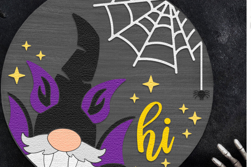 Intra απο ξύλο plywood  Χρώμα wenge 3mm-4mm πάχος - Gnome Bat , Halloween Door Sign DXF Δίασταση 4x4 cm INTRAFABR-119138268