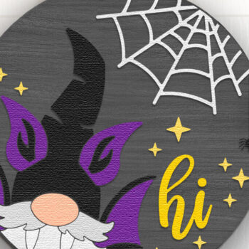 Intra απο ξύλο plywood  Χρώμα wenge 3mm-4mm πάχος - Gnome Bat , Halloween Door Sign DXF Δίασταση 4x4 cm INTRAFABR-119138268 - Image 2