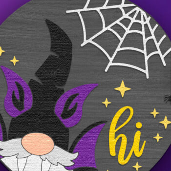 Intra απο ξύλο plywood  Χρώμα wenge 3mm-4mm πάχος - Gnome Bat , Halloween Door Sign DXF Δίασταση 4x4 cm INTRAFABR-119138268 - Image 3