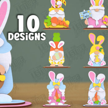 Intra απο ξύλο plywood  Χρώμα wenge 3mm-4mm πάχος - Πασχαλινό πακέτο Gnome Bunny | Λαγουδάκι του Πάσχα Δίασταση 15x15 cm INTRAFABR-119138414 - Image 1