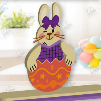 Intra απο ξύλο plywood  Χρώμα wenge 3mm-4mm πάχος - Gnome Bunny Πασχαλινό Δίασταση 15x15 cm INTRAFABR-95593945 - Image 1