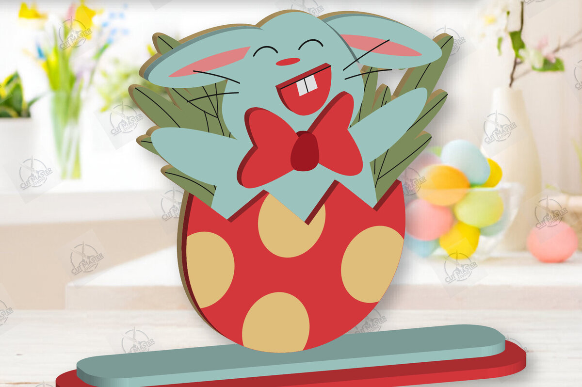 Intra απο ξύλο plywood  Χρώμα wenge 3mm-4mm πάχος - Gnome Bunny Πασχαλινό Δίασταση 15x15 cm INTRAFABR-95593718