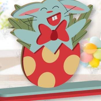 Intra απο ξύλο plywood  Χρώμα wenge 3mm-4mm πάχος - Gnome Bunny Πασχαλινό Δίασταση 15x15 cm INTRAFABR-95593718 - Image 2