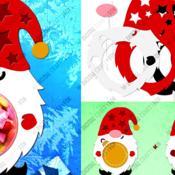 Intra απο ξύλο plywood  Χρώμα wenge 3mm-4mm πάχος - Gnome Candy Dome, τρισδιάστατο χριστουγεννιάτικο στολίδι Δίασταση 36x14 cm INTRAFABR-119309872 - Image 1