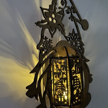 Intra απο ξύλο plywood Χρώμα wenge 3mm-4mm πάχος - Χριστουγεννιάτικη λαμπάδα Gnome Δίασταση 8x12 cm INTRAFABR-119599615 - Image 4