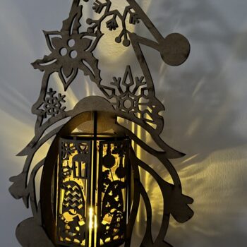 Intra απο ξύλο plywood Χρώμα wenge 3mm-4mm πάχος - Χριστουγεννιάτικη λαμπάδα Gnome Δίασταση 8x12 cm INTRAFABR-119599615 - Image 5