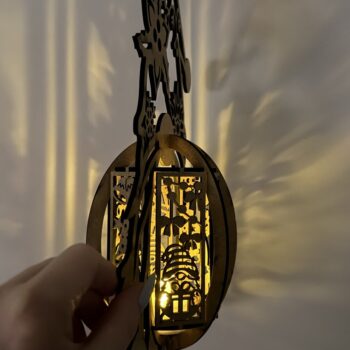 Intra απο ξύλο plywood Χρώμα wenge 3mm-4mm πάχος - Χριστουγεννιάτικη λαμπάδα Gnome Δίασταση 8x12 cm INTRAFABR-119599615 - Image 7