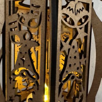 Intra απο ξύλο plywood Χρώμα wenge 3mm-4mm πάχος - Χριστουγεννιάτικη λαμπάδα Gnome Δίασταση 8x12 cm INTRAFABR-119599615 - Image 8