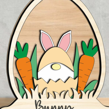 Intra απο ξύλο plywood Χρώμα wenge 3mm-4mm πάχος - Gnome Easter Bunny Egg Globe Home Δίασταση 15x15 cm INTRAFABR-120417107 - Image 1