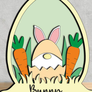 Intra απο ξύλο plywood Χρώμα wenge 3mm-4mm πάχος - Gnome Easter Bunny Egg Globe Home Δίασταση 15x15 cm INTRAFABR-120417107 - Image 2