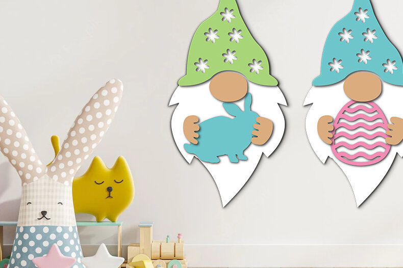 Intra απο ξύλο plywood  Χρώμα wenge 3mm-4mm πάχος - Πασχαλινό Gnome Δίασταση 15x15 cm INTRAFABR-95776621