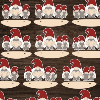 Intra απο ξύλο plywood Χρώμα wenge 3mm-4mm πάχος - Οικογενειακό Χριστουγεννιάτικο Στολίδι Gnome Δίασταση 6x6 cm INTRAFABR-119599710 - Image 3