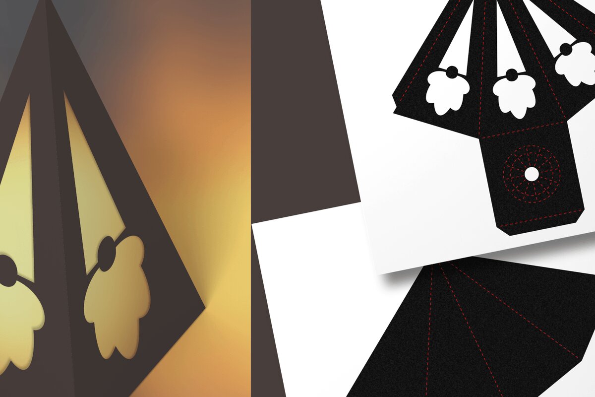 Intra απο ξύλο plywood  Χρώμα wenge 3mm-4mm πάχος - Πρότυπο Gnome Heads Pyramid Lantern Δίασταση 5x2 cm INTRAFABR-66454658