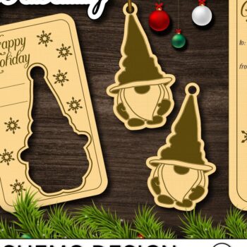 Intra απο ξύλο plywood Χρώμα wenge 3mm-4mm πάχος - Κάρτα διακοπών Gnome για Δίασταση 20x20 cm INTRAFABR-94396868 - Image 1