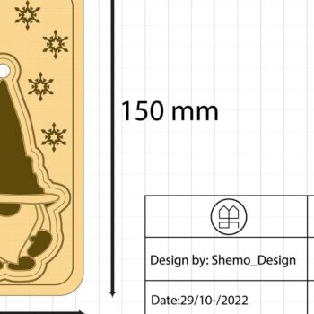 Intra απο ξύλο plywood Χρώμα wenge 3mm-4mm πάχος - Κάρτα διακοπών Gnome για Δίασταση 20x20 cm INTRAFABR-94396868 - Image 3