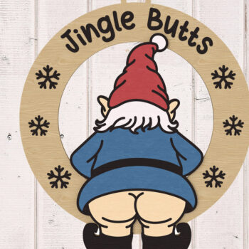 Intra απο ξύλο plywood  Χρώμα wenge 3mm-4mm πάχος - Στολίδι Gnome Jingle Butts Δίασταση 6x6 cm INTRAFABR-94396872 - Image 1