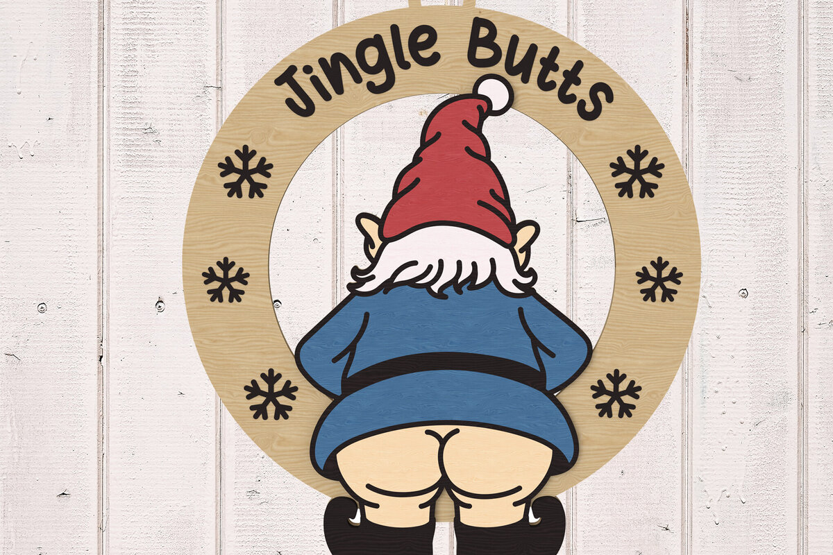 Intra απο ξύλο plywood  Χρώμα wenge 3mm-4mm πάχος - Στολίδι Gnome Jingle Butts Δίασταση 6x6 cm INTRAFABR-94396872