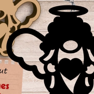 Intra απο ξύλο plywood  Χρώμα wenge 3mm-4mm πάχος - Μπρελόκ Gnome, Γούρι για την Ημέρα του Αγίου Βαλεντίνου Δίασταση 4x4 cm INTRAFABR-94396880