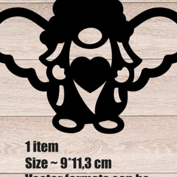 Intra απο ξύλο plywood Χρώμα wenge 3mm-4mm πάχος - Μπρελόκ Gnome, Γούρι για την Ημέρα του Αγίου Βαλεντίνου Δίασταση 4x4 cm INTRAFABR-94396880 - Image 2