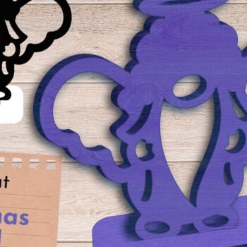 Intra απο ξύλο plywood  Χρώμα wenge 3mm-4mm πάχος - κοπής με λέιζερ Gnome, Christmas Angel Δίασταση 15x15 cm INTRAFABR-95105164 - Image 1