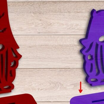 Intra απο ξύλο plywood  Χρώμα wenge 3mm-4mm πάχος - Δέσμη κοπής με λέιζερ Gnome, Halloween Δίασταση 15x15 cm INTRAFABR-95105814 - Image 1