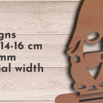 Intra απο ξύλο plywood  Χρώμα wenge 3mm-4mm πάχος - κοπής με λέιζερ Gnome, Ημέρα των Ευχαριστιών Δίασταση 30x20 cm INTRAFABR-95106017 - Image 2