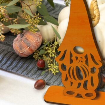 Intra απο ξύλο plywood  Χρώμα wenge 3mm-4mm πάχος - κοπής με λέιζερ Gnome, Ημέρα των Ευχαριστιών Δίασταση 30x20 cm INTRAFABR-95106017 - Image 4