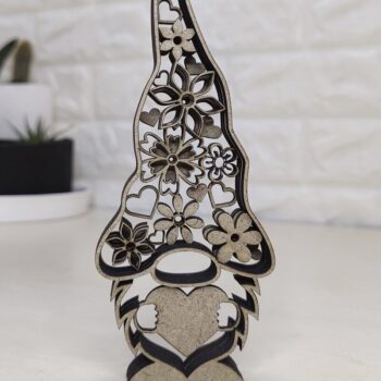 Intra απο ξύλο plywood Χρώμα wenge 3mm-4mm πάχος - Μοτίβο κοπής με λέιζερ GNOME Δίασταση 3x8 cm INTRAFABR-95106041 - Image 1