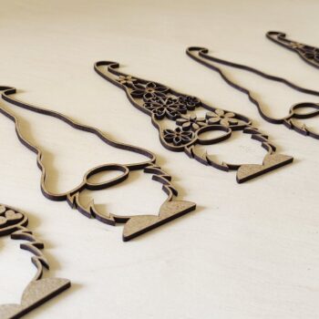 Intra απο ξύλο plywood Χρώμα wenge 3mm-4mm πάχος - Μοτίβο κοπής με λέιζερ GNOME Δίασταση 3x8 cm INTRAFABR-95106041 - Image 3